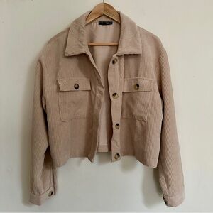 Tan Corduroy Cropped Jacket